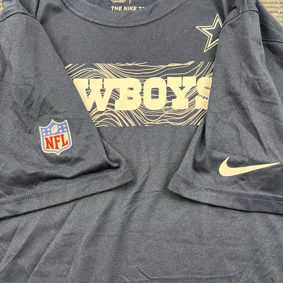 Nike Dallas Cowboys Dri Fit T Shirt Athletic Cut Men's Size Large Navy Blue - Picture 4 of 6